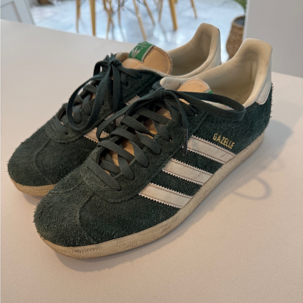 ADIDAS Gazelle Suede Forest Green and White Sneakers - Picture 2 of 5